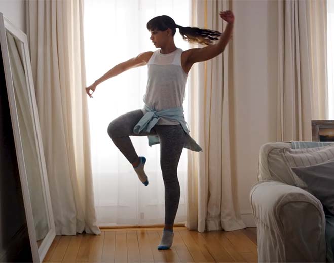 lady dancing in living room